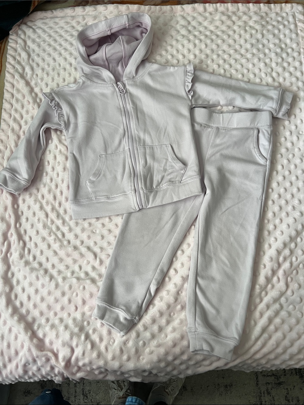 Girls' Light Purple Hooded Sweatshirt & Jogger Set